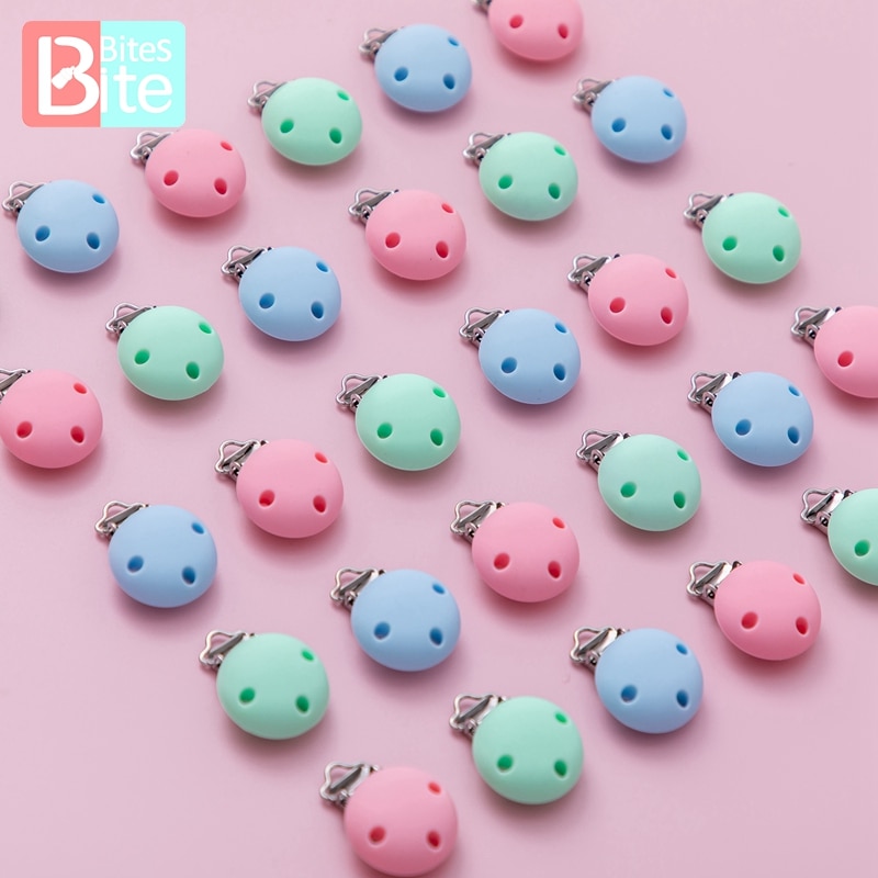 Bite Bites 4pcs Baby Pacifier Clip Three Holes Leopard Marble Round Silicone Holder Clip Infant Nipple Clasps Baby Product